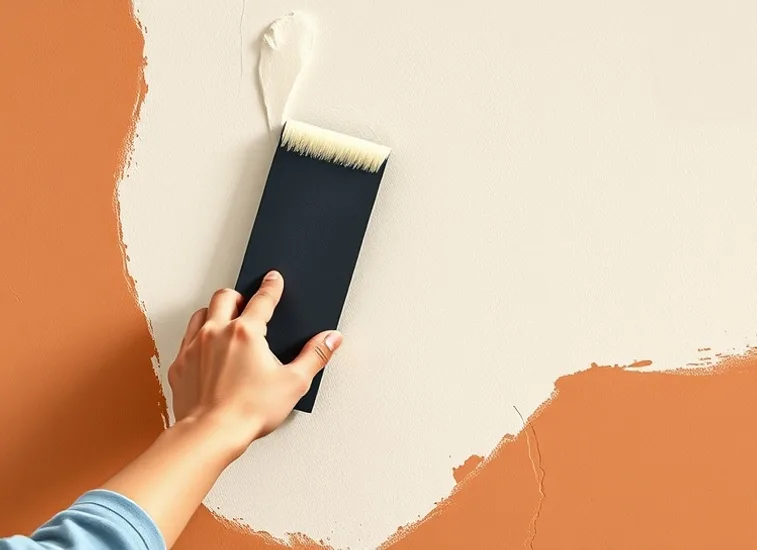 Application d'un enduit décoratif à la lisseuse sur un mur